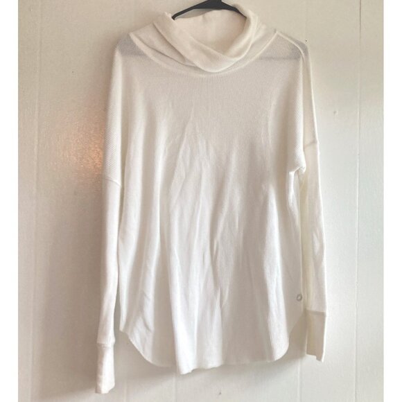 Calvin Klein Performance Thermal Top White Quick Dry cowl neck Cozy Sz Large - Picture 1 of 8